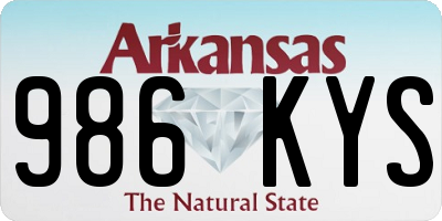 AR license plate 986KYS