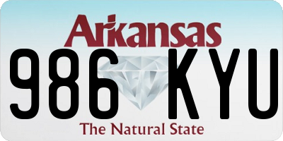 AR license plate 986KYU