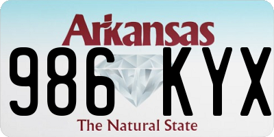 AR license plate 986KYX