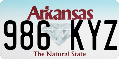 AR license plate 986KYZ