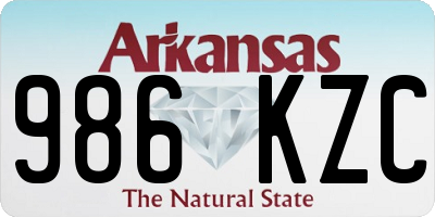 AR license plate 986KZC