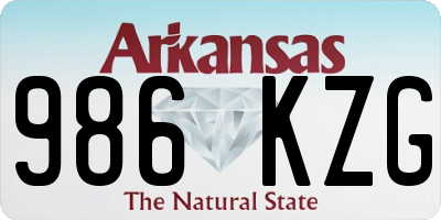 AR license plate 986KZG