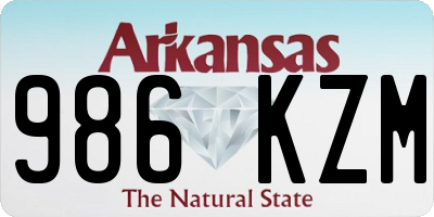 AR license plate 986KZM