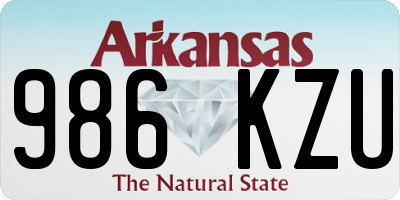 AR license plate 986KZU