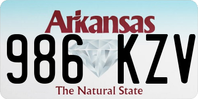 AR license plate 986KZV