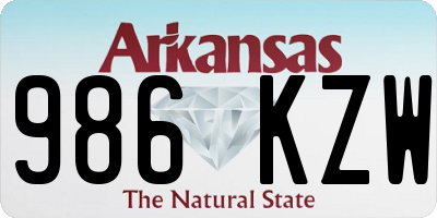 AR license plate 986KZW