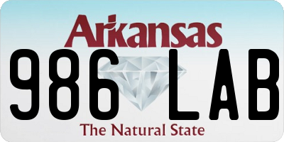 AR license plate 986LAB