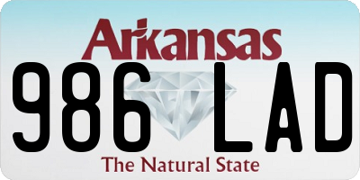 AR license plate 986LAD