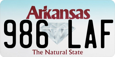 AR license plate 986LAF