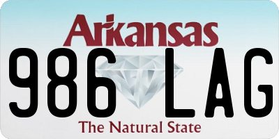AR license plate 986LAG