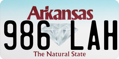 AR license plate 986LAH