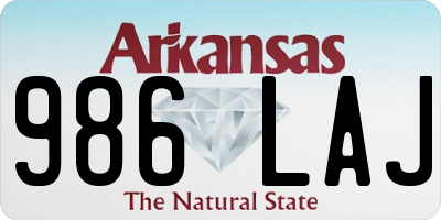 AR license plate 986LAJ