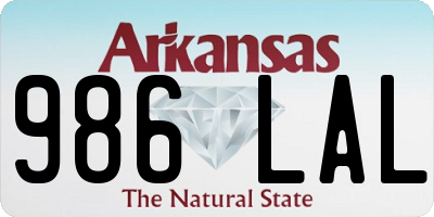 AR license plate 986LAL