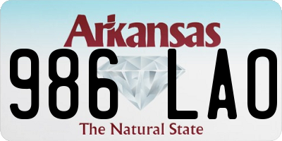 AR license plate 986LAO