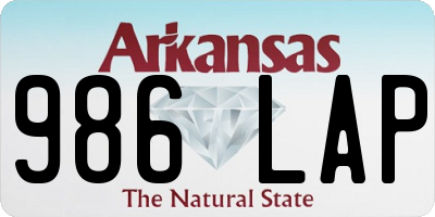 AR license plate 986LAP