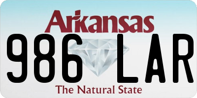 AR license plate 986LAR