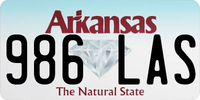 AR license plate 986LAS