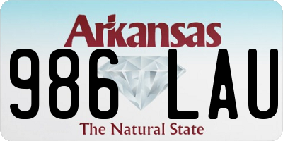 AR license plate 986LAU
