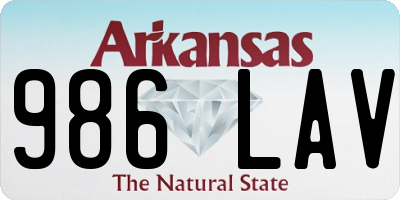AR license plate 986LAV