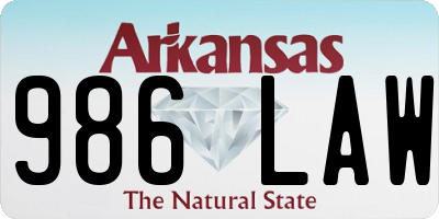 AR license plate 986LAW