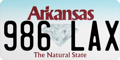 AR license plate 986LAX