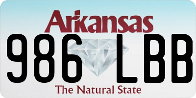 AR license plate 986LBB