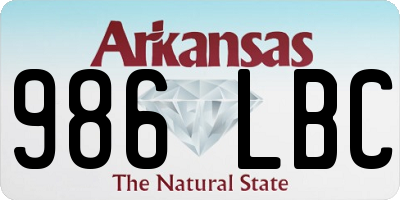 AR license plate 986LBC