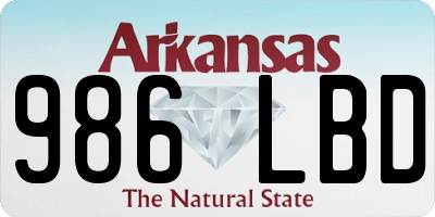 AR license plate 986LBD