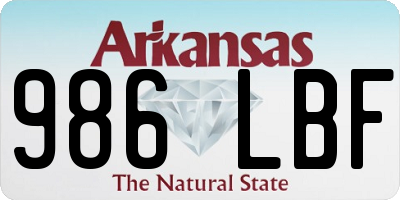 AR license plate 986LBF