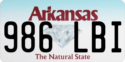 AR license plate 986LBI