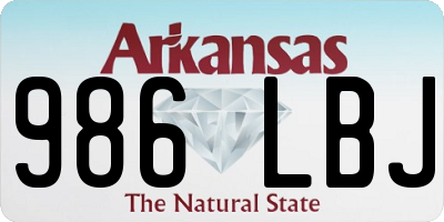 AR license plate 986LBJ