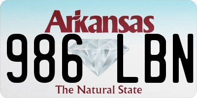 AR license plate 986LBN