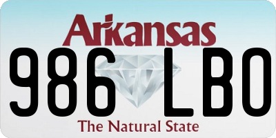 AR license plate 986LBO