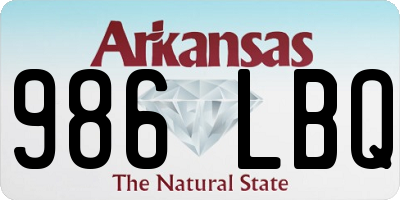 AR license plate 986LBQ