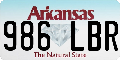AR license plate 986LBR