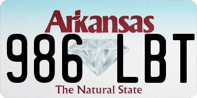 AR license plate 986LBT