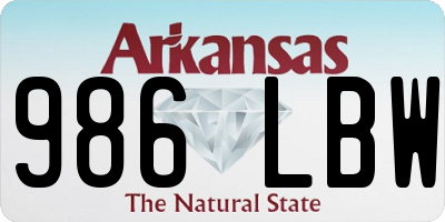 AR license plate 986LBW