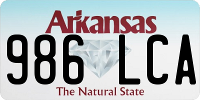 AR license plate 986LCA