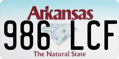 AR license plate 986LCF