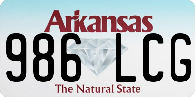 AR license plate 986LCG