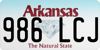 AR license plate 986LCJ