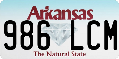 AR license plate 986LCM