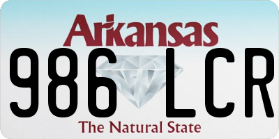 AR license plate 986LCR