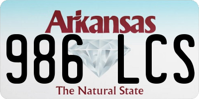 AR license plate 986LCS