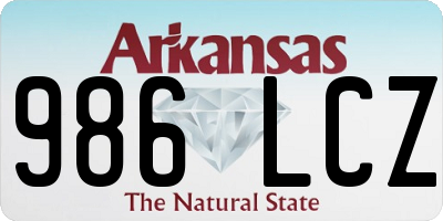 AR license plate 986LCZ