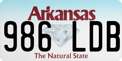 AR license plate 986LDB