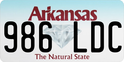 AR license plate 986LDC