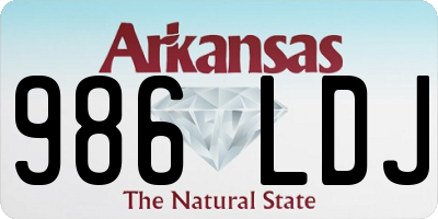 AR license plate 986LDJ