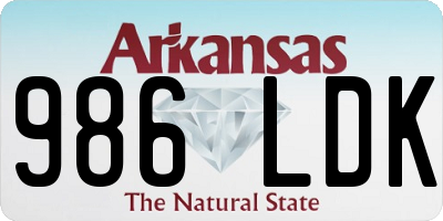 AR license plate 986LDK
