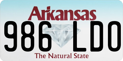 AR license plate 986LDO